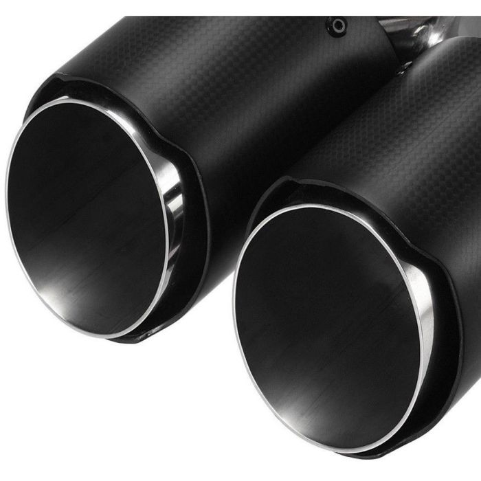 Dubbel carbon sierstuk rond schuin aflopend-51mm-76mm-Links