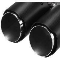 Dubbel carbon sierstuk rond schuin aflopend-51mm-102mm-Links